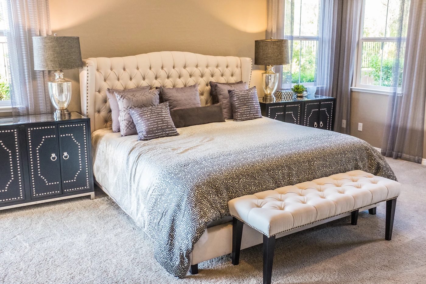 A quiet bedroom prepared for sleep