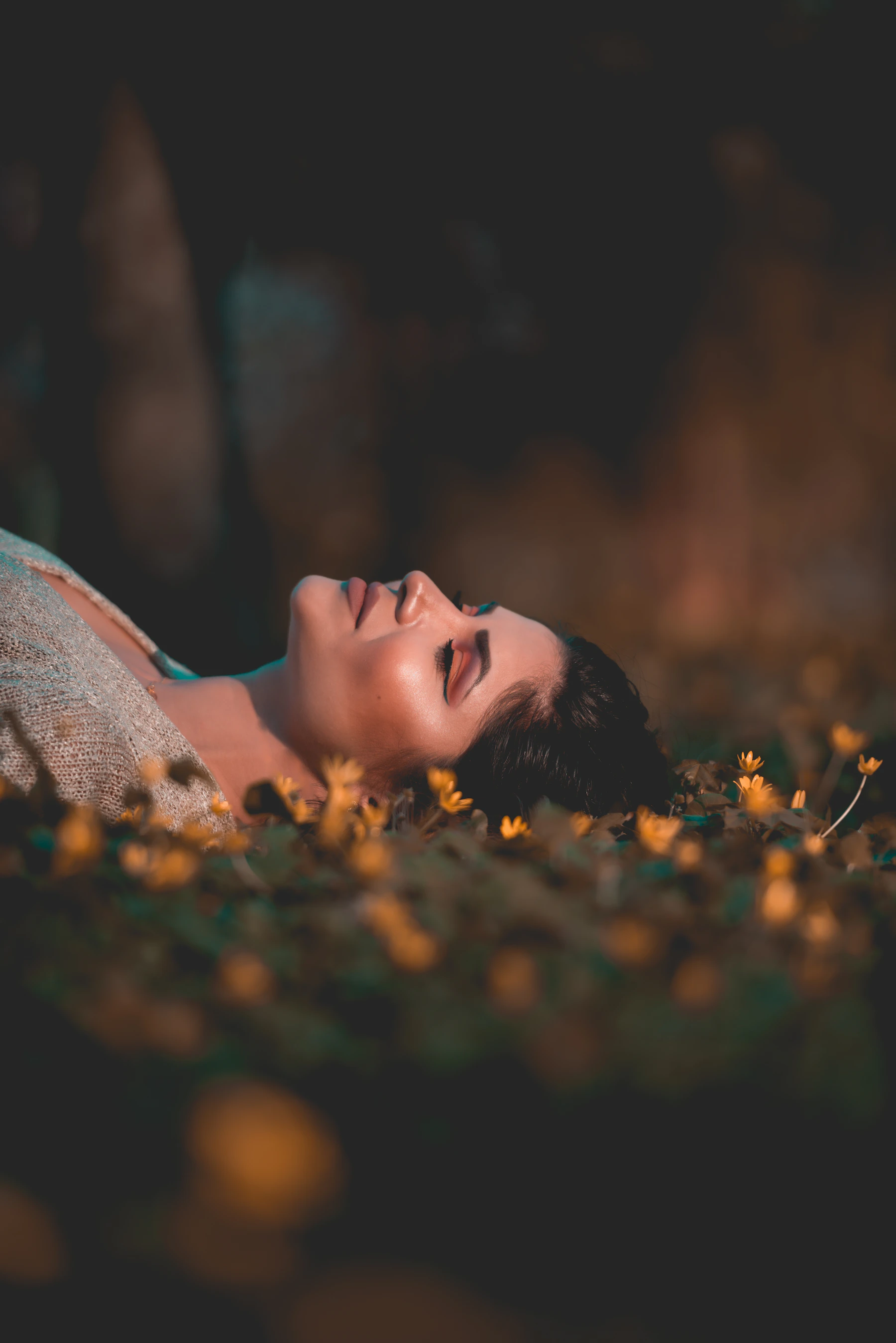 A sleeper resting in warm evening light