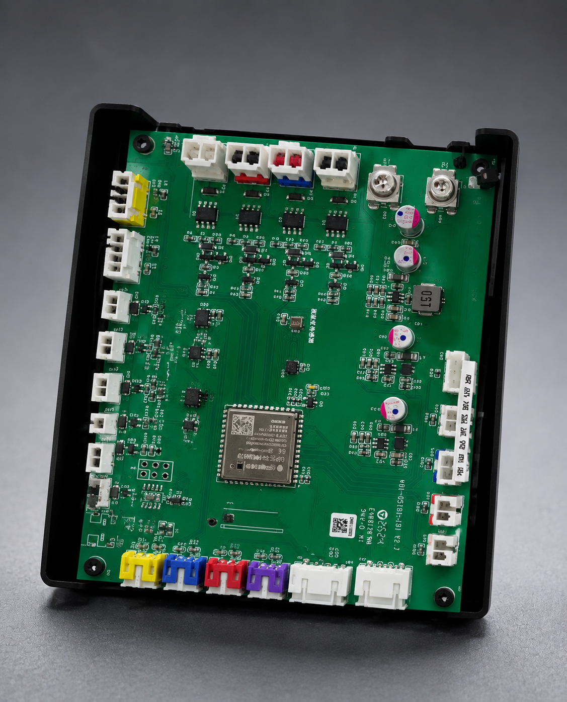 Green circuit board from an ordinary sleep hub with connectors around its edge